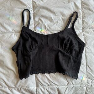 Dark Gray Cropped Tank Top